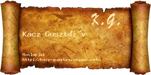 Kacz Gusztáv névjegykártya