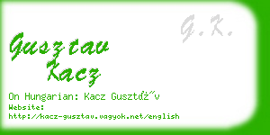 gusztav kacz business card